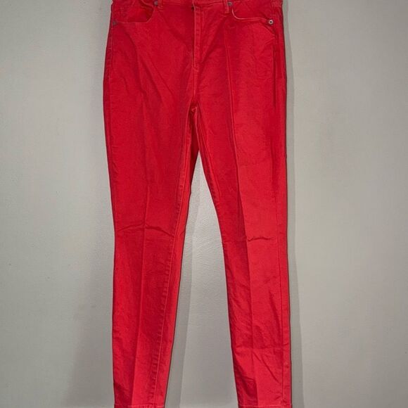 JustFab Coral Pink Skinny Jeans with Tapered Leg 32 - Picture 3 of 12